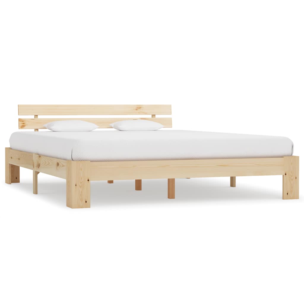 Vidaxl bedframe met hoofdbord massief grenenhout 160x200 cm