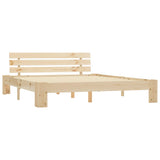 Vidaxl bedframe met hoofdbord massief grenenhout 160x200 cm