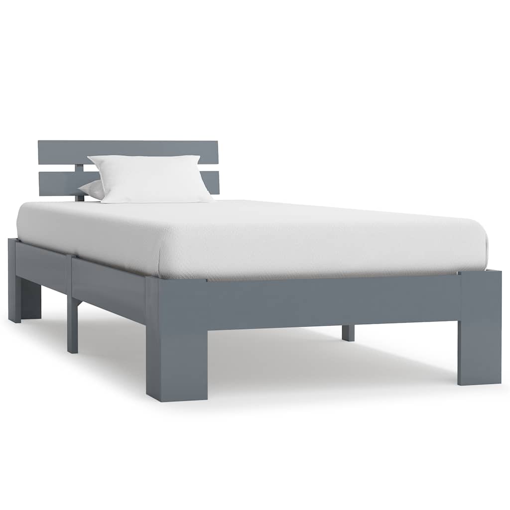 Vidaxl bedframe massief grenenhout grijs 100x200 cm