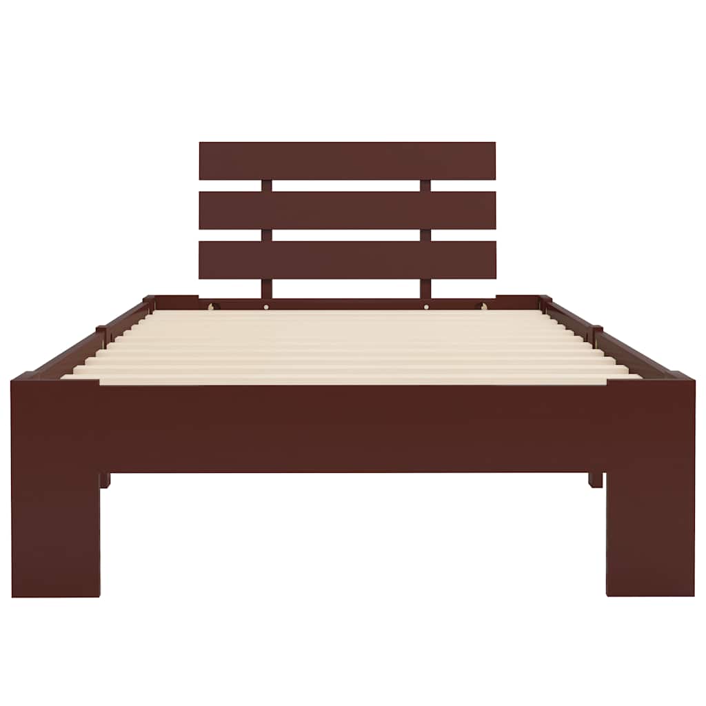 Vidaxl bedframe massief grenenhout donkerbruin 90x200 cm