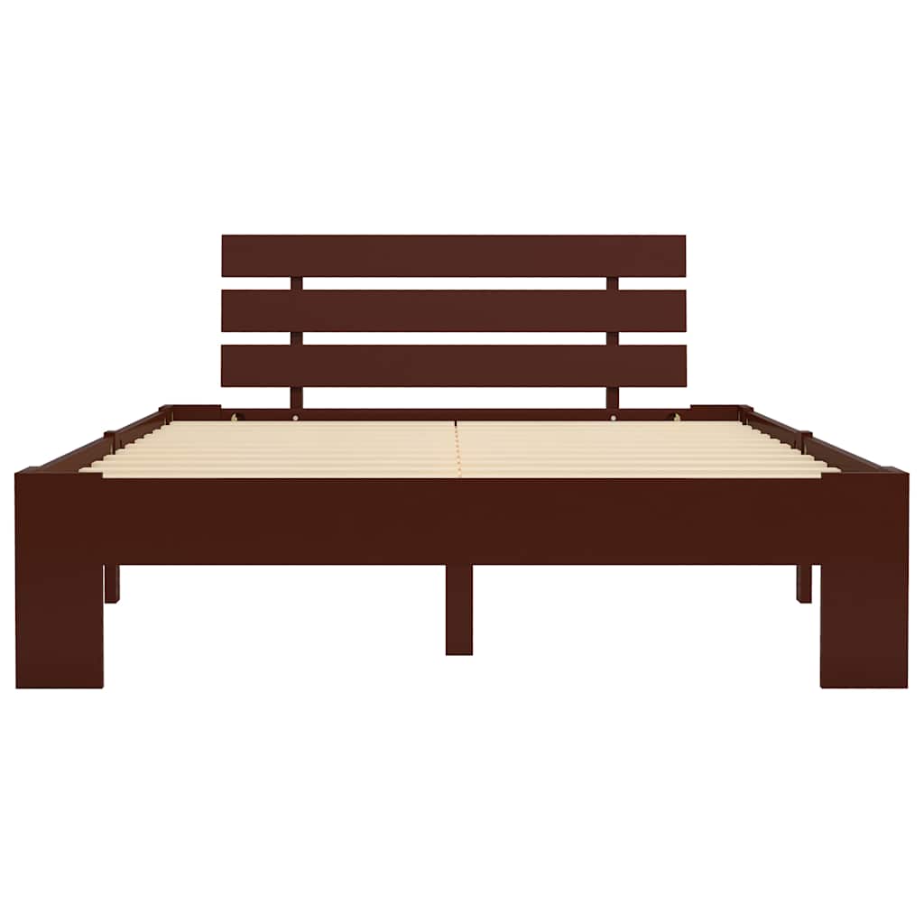 Vidaxl bedframe massief grenenhout donkerbruin 140x200 cm
