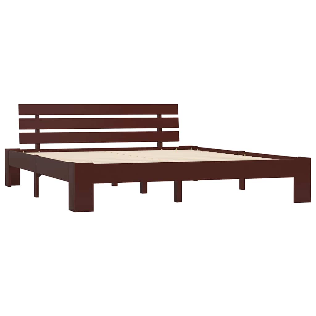 Vidaxl bedframe massief grenenhout donkerbruin 160x200 cm