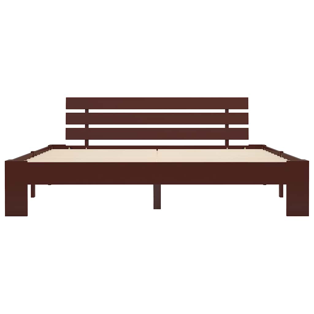 Vidaxl bedframe massief grenenhout donkerbruin 160x200 cm
