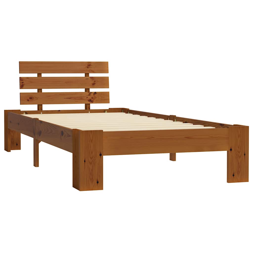 Vidaxl bedframe massief grenenhout honingbruin 90x200 cm