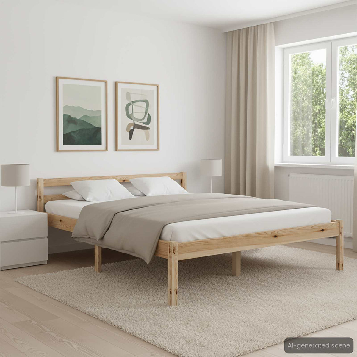 Vidaxl bedframe massief grenenhout 140x200 cm