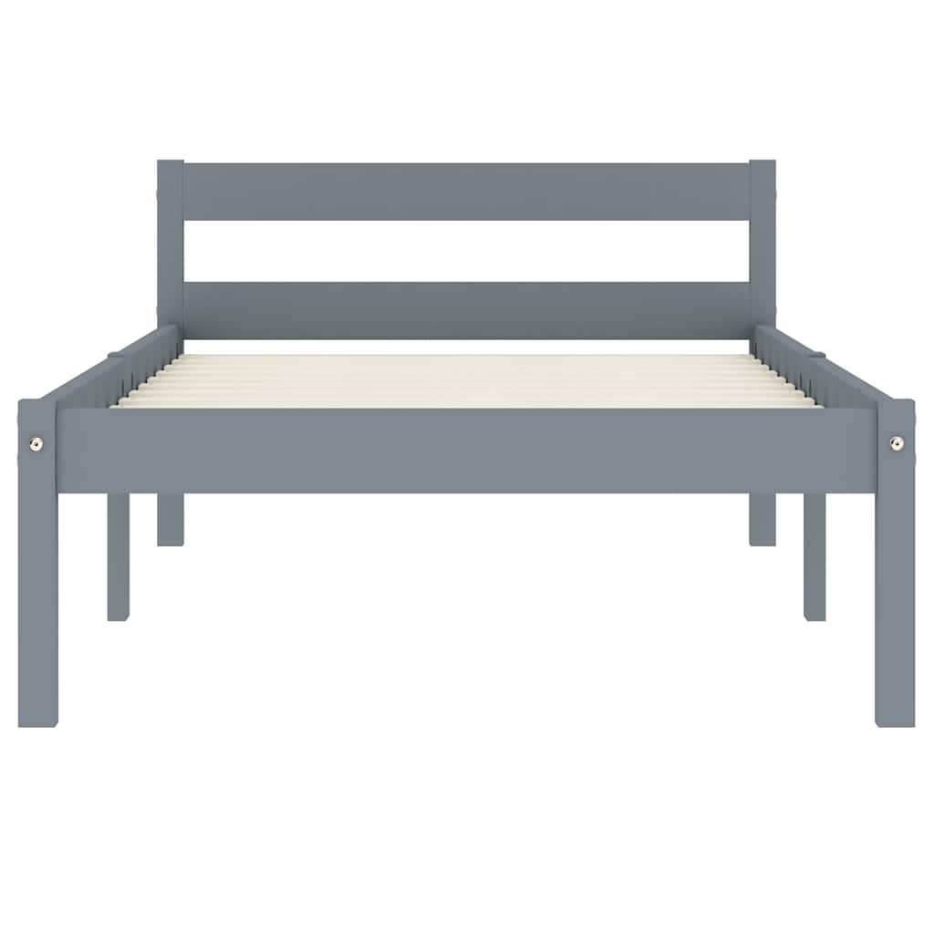 Vidaxl bedframe massief grenenhout grijs 90x200 cm