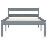 Vidaxl bedframe massief grenenhout grijs 90x200 cm