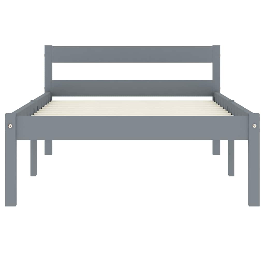 Vidaxl bedframe massief grenenhout grijs 100x200 cm