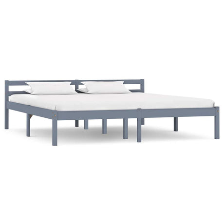 Vidaxl bedframe massief grenenhout grijs 160x200 cm