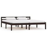 Vidaxl bedframe massief grenenhout donkerbruin 160x200 cm