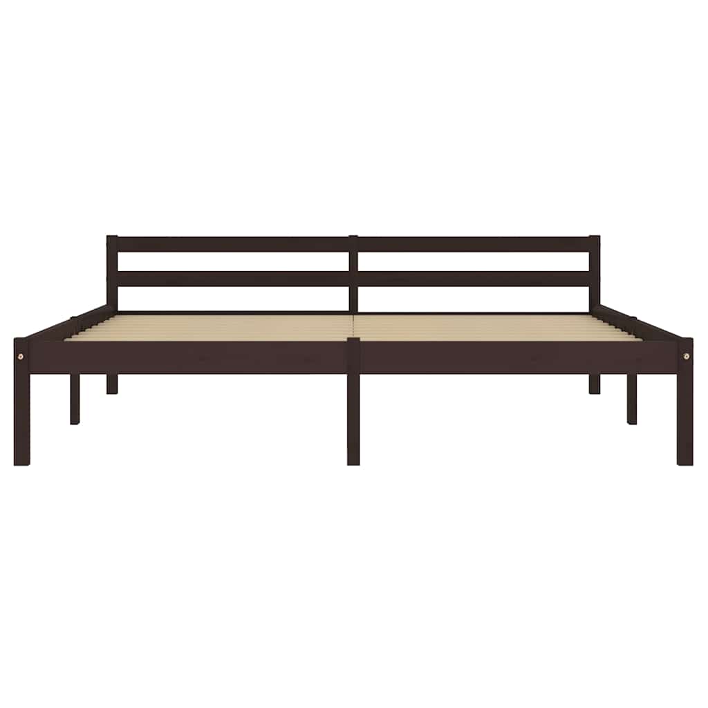 Vidaxl bedframe massief grenenhout donkerbruin 160x200 cm