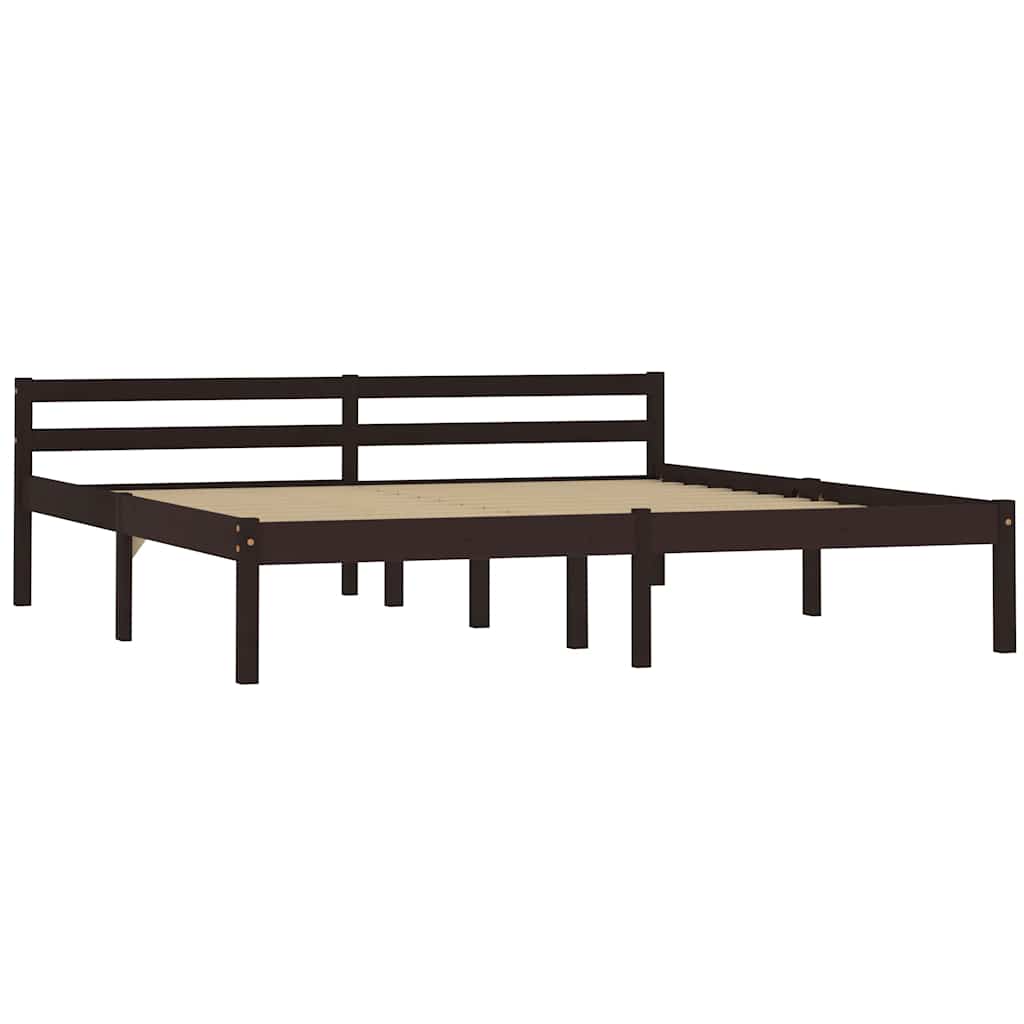 Vidaxl bedframe massief grenenhout donkerbruin 180x200 cm