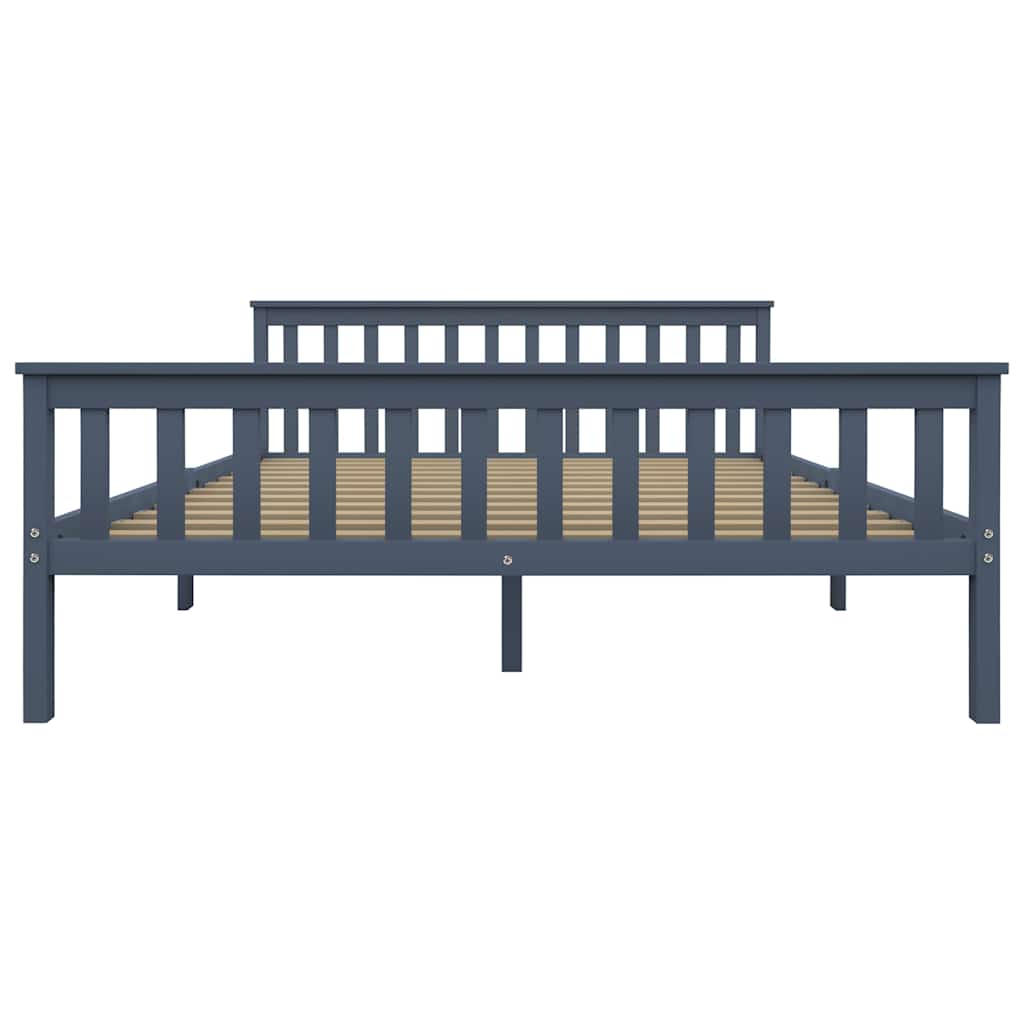 Vidaxl bedframe massief grenenhout grijs 160x200 cm
