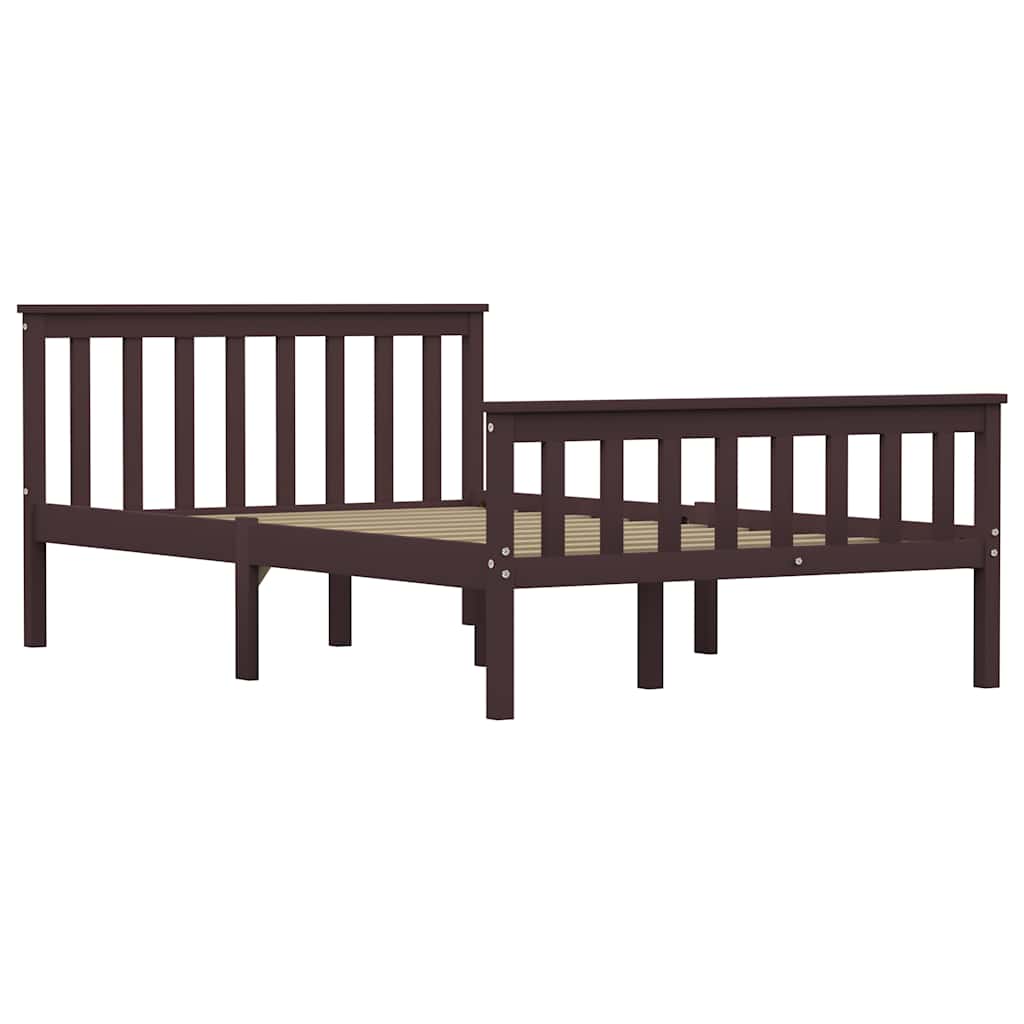 Vidaxl bedframe massief grenenhout donkerbruin 120x200 cm
