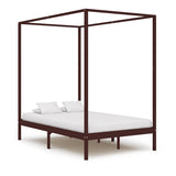 Vidaxl hemelbedframe massief grenenhout donkerbruin 120x200 cm