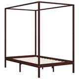 Vidaxl hemelbedframe massief grenenhout donkerbruin 120x200 cm