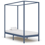 Vidaxl hemelbedframe massief grenenhout grijs 100x200 cm
