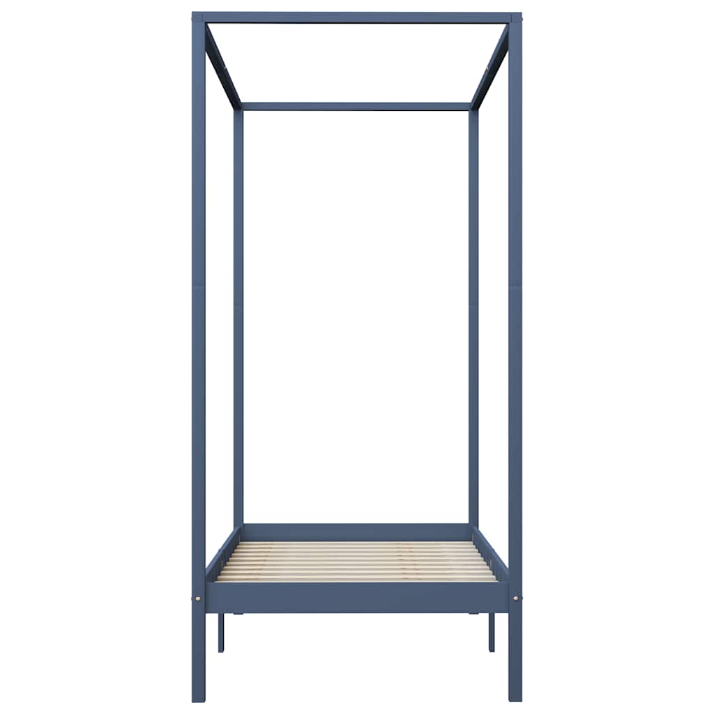 Vidaxl hemelbedframe massief grenenhout grijs 100x200 cm