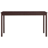 Vidaxl eettafel 140x70x73 cm grenenhout donkerbruin