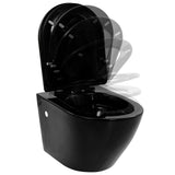 Vidaxl Hanging Toilet Redless Ceramic Black