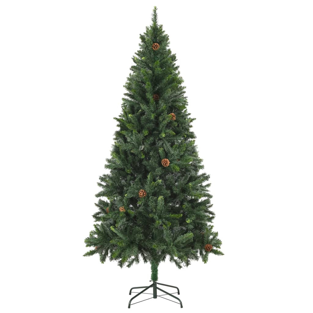 Vidaxl kunstkerstboom avec des cordes de pin 180 cm verts