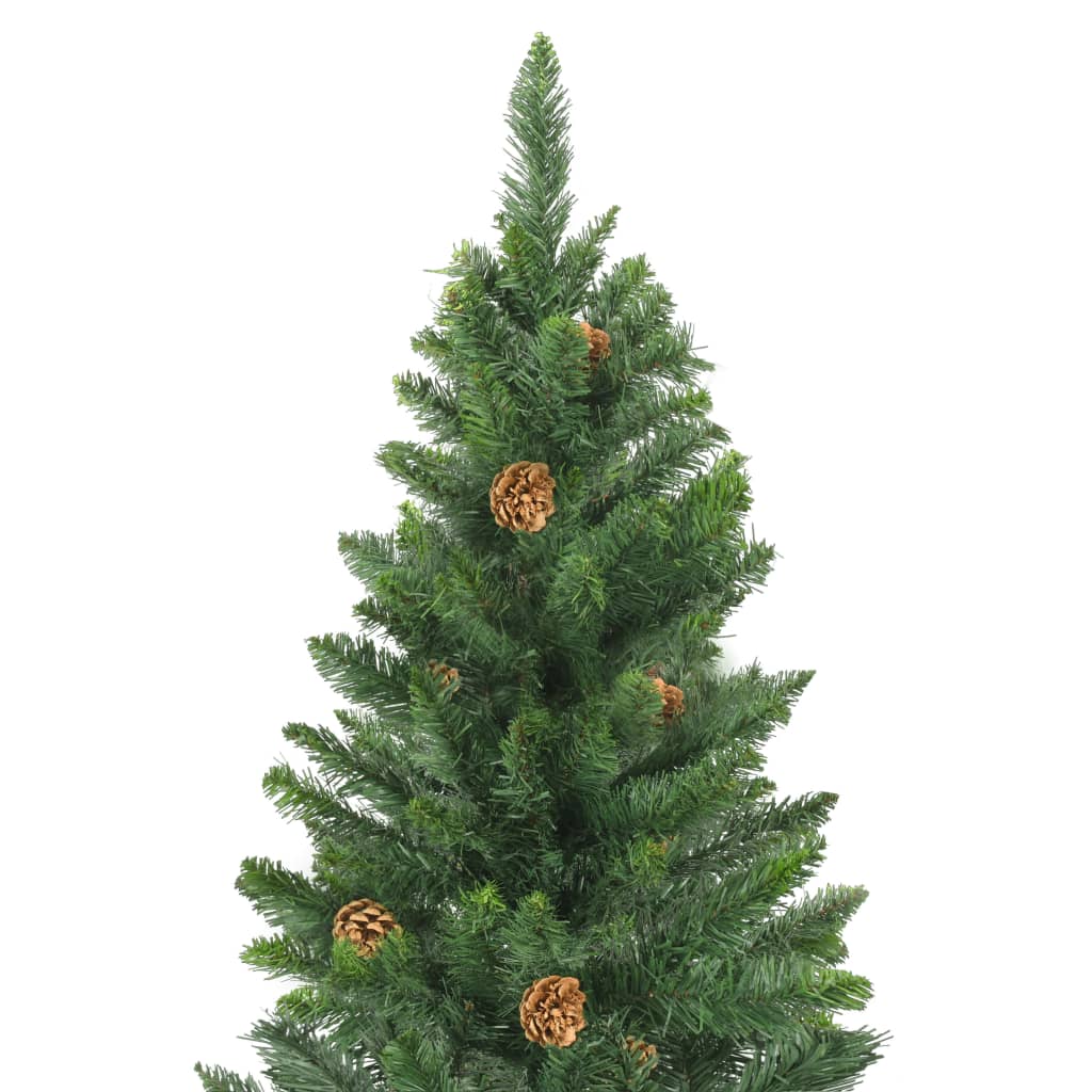 Vidaxl Kunstkerstboom con conos de pino 180 cm verde