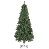 VidaXL Kunstkerstboom met dennenappels 210 cm groen