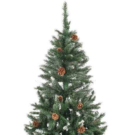 Vidaxl kunstkerstboom met dennenappels en wit glitter 180 cm