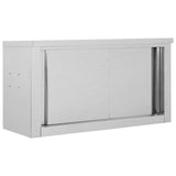 Vidaxl Kitchen Wall Armotboard avec portes coulissantes 90x40x50 cm en acier inoxydable