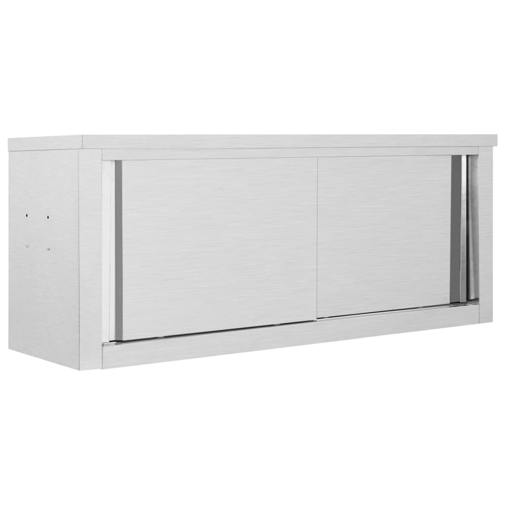 Armario de pared de cocina Vidaxl con puertas correderas de acero inoxidable de 120x40x50 cm