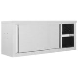 Armadia da parete da cucina Vidaxl con porte scorrevoli 120x40x50 cm in acciaio inossidabile