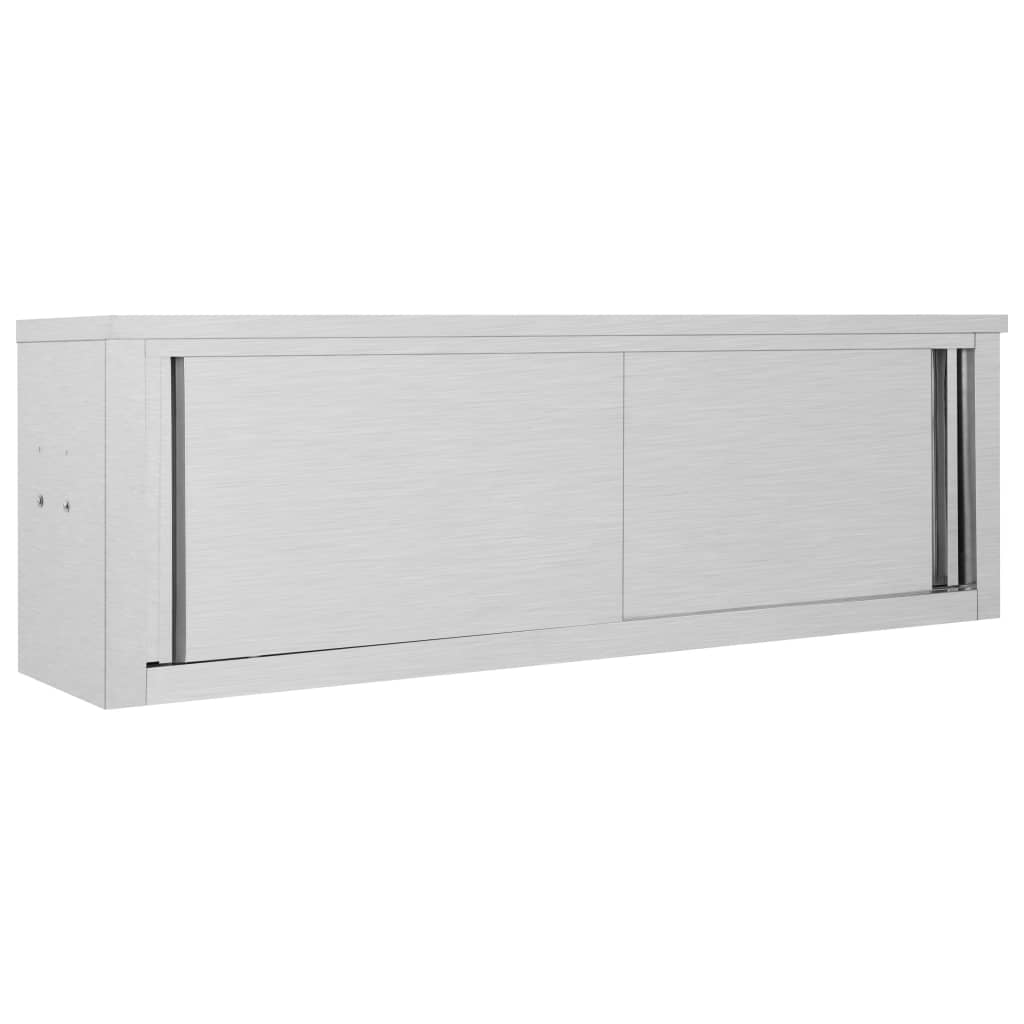 Armario de pared de cocina Vidaxl con puertas correderas de acero inoxidable de 150x40x50 cm