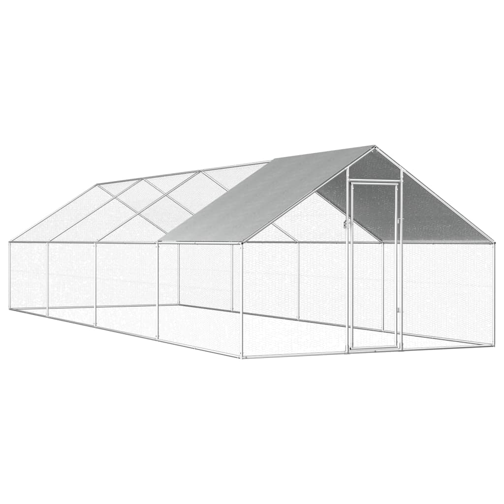 Vidaxl Chicken Coop 2,75x8x1,92 m galvanizovaná ocel