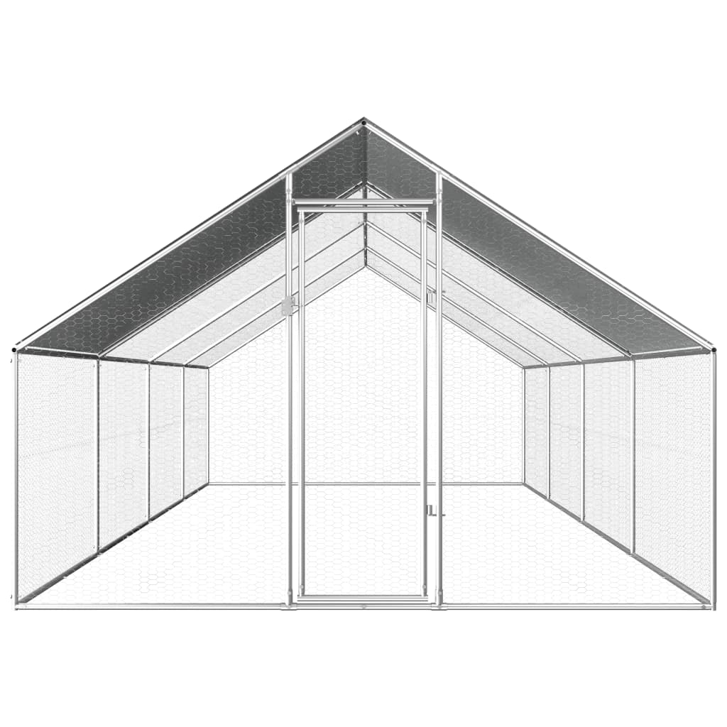 Vidaxl Chicken Coop 2.75x8x1.92 M galvanisert stål