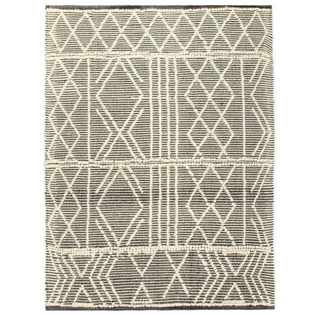 VidaXL rug Hand woven 120x170 cm wool black and white