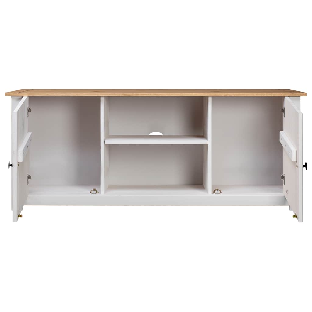Vidaxl tv-kast panama range 120x40x50 cm massief grenenhout wit