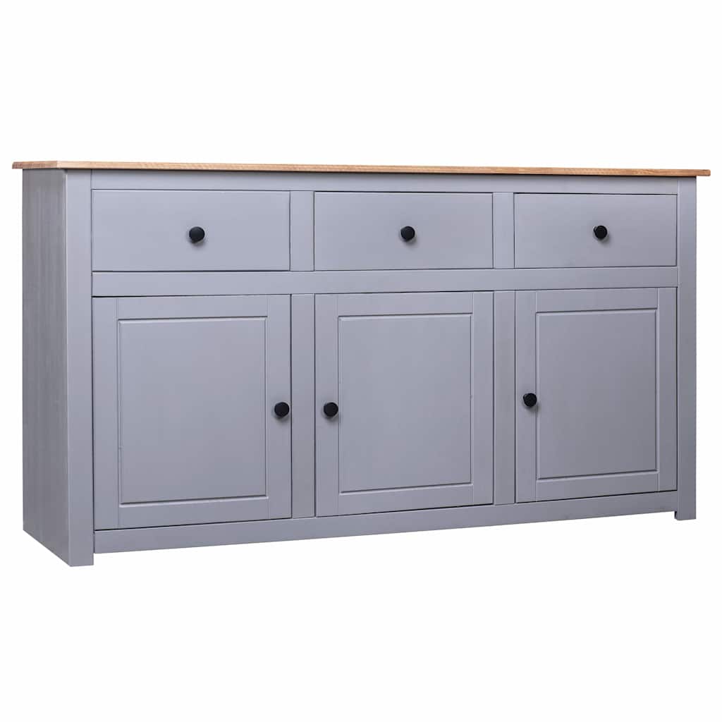 Vidaxl dressoir panama range 135x40x80 cm massief grenenhout grijs