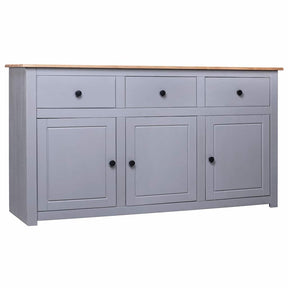 Vidaxl dressoir panama range 135x40x80 cm massief grenenhout grijs