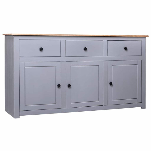 Vidaxl dressoir panama range 135x40x80 cm massief grenenhout grijs