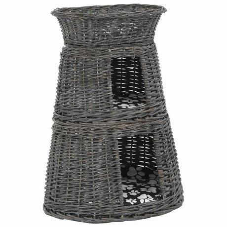 Vidaxl 3-delige kattenmandenset met kussens 47x34x60 cm wilgen