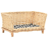 Vidaxl dog basket with pillow 50x33x30 cm Natural willow