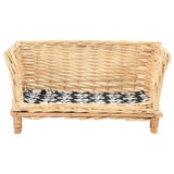 Vidaxl dog basket with pillow 50x33x30 cm Natural willow