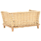 Vidaxl dog basket with pillow 50x33x30 cm Natural willow