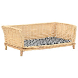 VidaXL dog basket with cushion 90x54x35 cm Natural willows