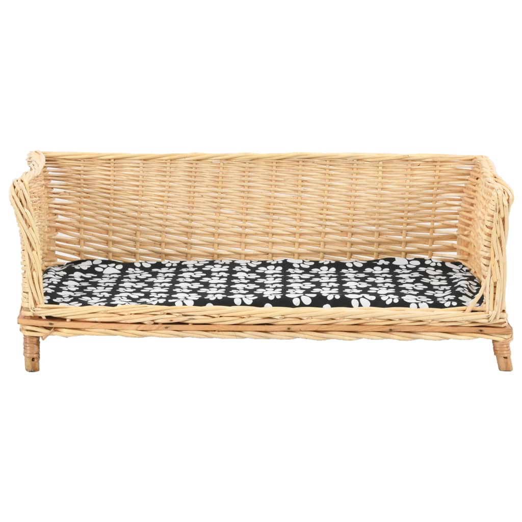 VidaXL dog basket with cushion 90x54x35 cm Natural willows