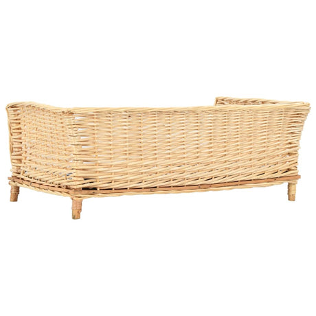 Vidaxl hondenmand met kussen 90x54x35 cm natuurlijk wilgen