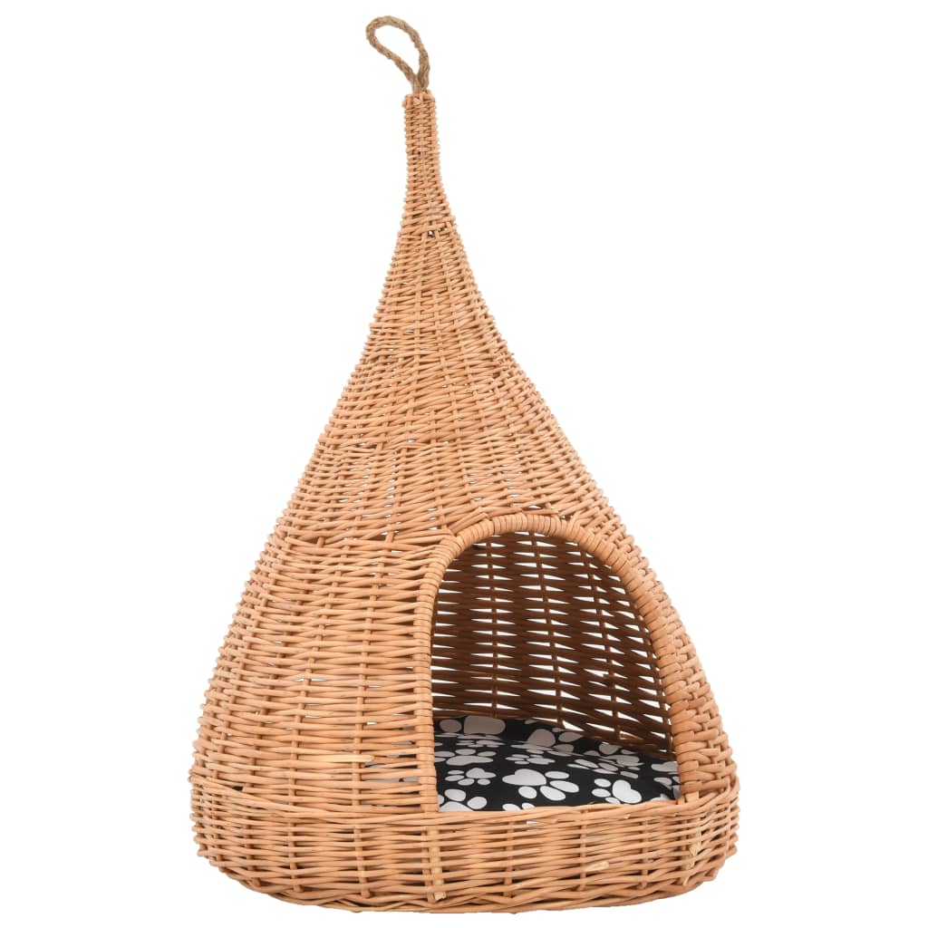 Vidaxl Kattenhuis med pude tipi 40x60 cm naturlige pil