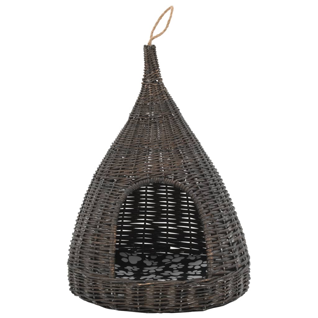 Vidaxl Cat House med Pillow Tipi 40x60 cm Natural Willows Grey