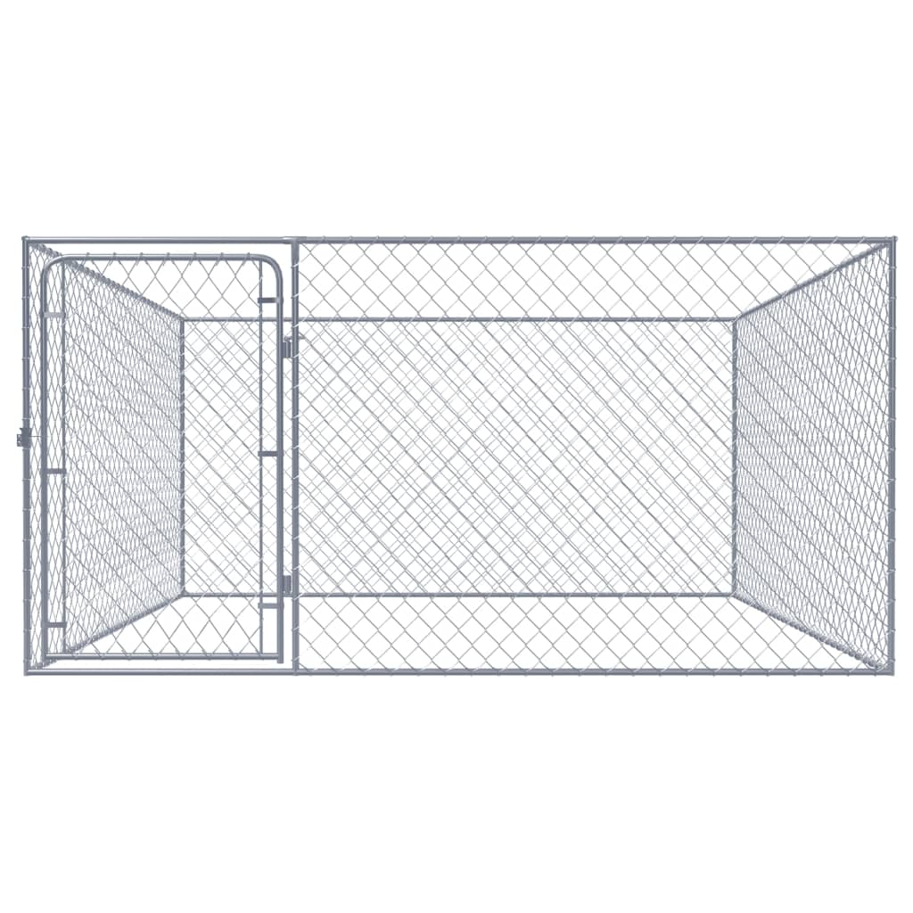 Vidaxl Dog Kennel per l'acciaio zincato 2x2x1 m esterno