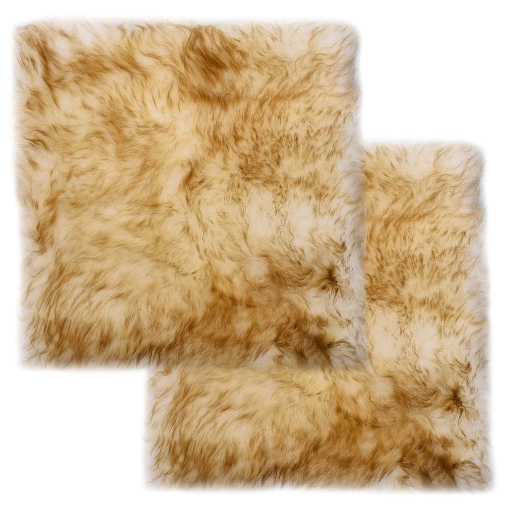 Vidaxl Chair cushions 2 st 40x40 cm Real sheepskin mixed brown